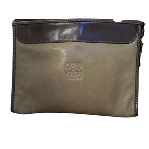 Loewe rare leather brown tan clutch